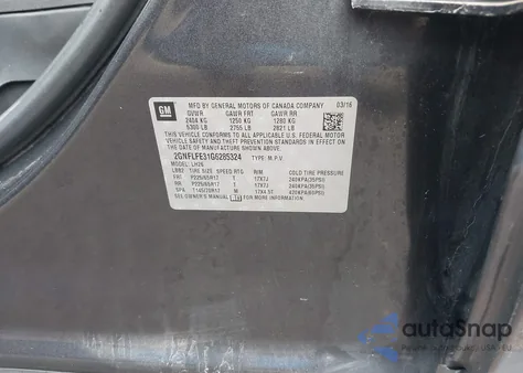 2016 Chevrolet Equinox Lt z USA, uszkodzony, nr VIN 2GNFLFE31G6285324